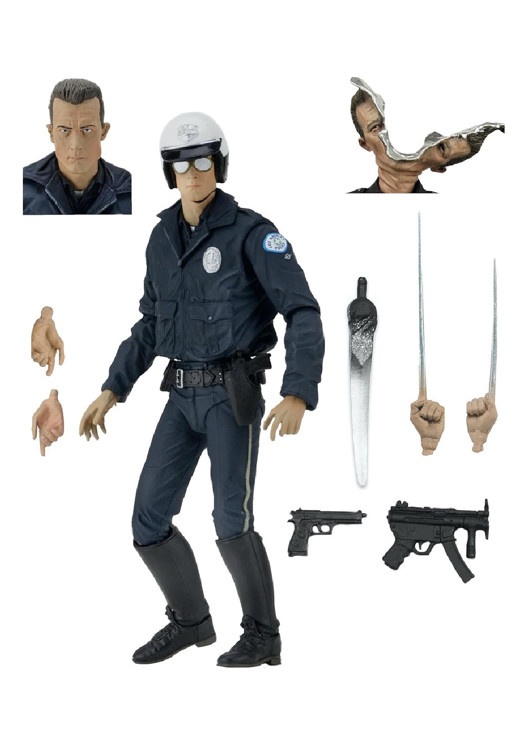 NECA Ultimate T-1000 Policía Motorizada Terminator, escala de 7 pulgadas
