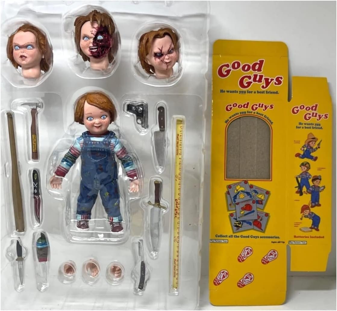 neca figura de acción de chucky en escala, 4 pulgadas neca figura de acción de chucky en escala, 4 pulgadas