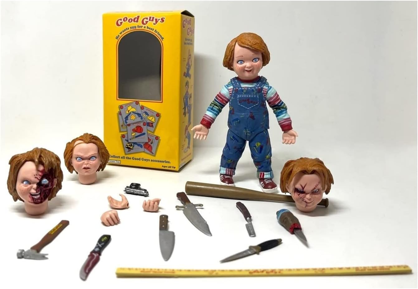 neca figura de acción de chucky en escala, 4 pulgadas neca figura de acción de chucky en escala, 4 pulgadas
